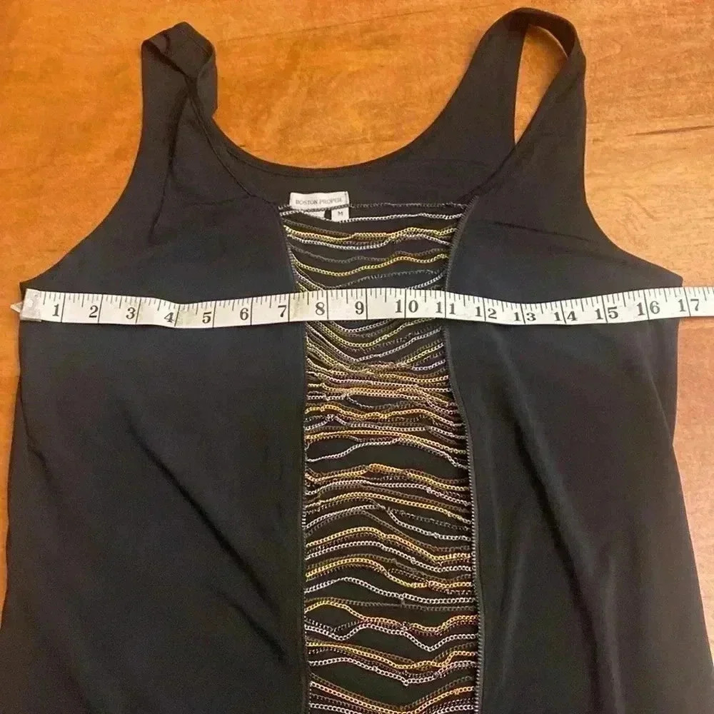 Boston Proper metallic chain dress sized M.  New without tags. - Picture 3 of 8